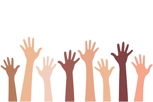 raised hands graphic